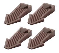 Yatrosynth 4 pièces Cale Porte Sol Caoutchouc, Antidérapante Bloc Hauteur Réglable Arrêt de Porte, Non Toxique, Non Odeur, pour Carrelage, Sol - Marron