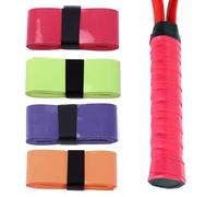 Yatrosynth 4 Pièces Enhance Grip pour Raquettes, Overgrip de Tennis Antidérapant/Séchage Rapide, pour Grip de Tennis, de Badminton(Rouge Vin, Vert Fluo, Violet, Orange)