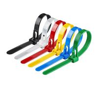 Yatrosynth 50 Pièces D'attaches de Câble Professionnelles, Collier De Serrage Réutilisable, 200mm × 4.8mm, pour cable management, Jardinage, Atelier, Bricolage - Couleurs mélangées