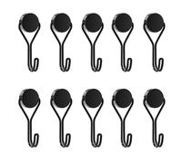 Yatrosynth Lot de 10 Crochets Magnétiques Extra Puissants, 16mm Crochet Aimant Puissant, Neodyme Crochets pour Frigo Cuisines de Bureau- Noir