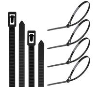 Yatrosynth Lot De 100 Serre-Câbles Autobloquants Réutilisables, Résistants aux UV et à la Chaleur, Serre Câbles en Nylon Solides, 300 mm x 4.8mm - Noir