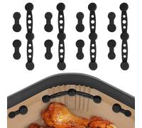 Yatrosynth Lot de 12 Boucles Magnétiques en Silicone, Accessoires de Friteuse à Air Résistant à la Chaleur, pour Friteuse à Air pour Doublures en Papier Sulfurisé - Rond Noir