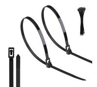 Yatrosynth Lot De 50 Serre-Câbles Autobloquants Réutilisables, Résistants aux UV et à la Chaleur, Serre Câbles en Nylon Solides, 200 mm x 4.8mm - Noir