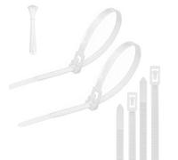 Yatrosynth Lot De 50 Serre-Câbles Autobloquants Réutilisables, Résistants aux UV et à la Chaleur, Serre Câbles en Nylon Solides, 200 mm x 4.8mm - Blanc