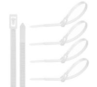 Yatrosynth Lot De 50 Serre-Câbles Autobloquants Réutilisables, Résistants aux UV et à la Chaleur, Serre Câbles en Nylon Solides, 300 mm x 4.8mm - Blanc