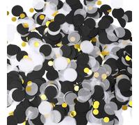 Yatrosynth Lot de 6 000 Confettis Multicolores, Grands Confettis de Mariage Pastel Multicolores, 2.5 cm en Papier, pour Décoration, Anniversaire, Carnaval, Fête à Thème(Noir 50 g)