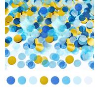 Yatrosynth Lot de 6000 confettis Multicolores 50 g, Décoration de Table de Mariage, 1 cm pour Mariage, Anniversaire, Fête Décoration de Table - Bleu Or