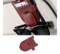 Yatrosynth Porte Lunettes pour Voiture, Magnétique Pare Soleil Voiture Accessory Clip, pour Lunettes de Soleil Carte Ticket - Rouge