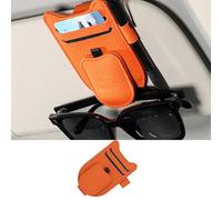 Yatrosynth Porte Lunettes pour Voiture, Magnétique Pare Soleil Voiture Accessory Clip, pour Lunettes de Soleil Carte Ticket - Couleur Orange