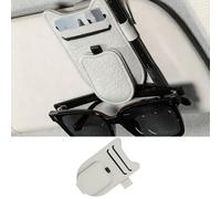 Yatrosynth Porte Lunettes pour Voiture, Magnétique Pare Soleil Voiture Accessory Clip, pour Lunettes de Soleil Carte Ticket - Beige