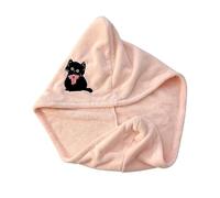 Yatrosynth Serviette Cheveux, Lot de 1 Serviettes de Séchage en Microfibre Super Absorbantes avec Boutons, de Super Doux et Absorbant avec（Rose）