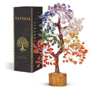 YATSKIA Arbre de Vie à 7 Chakras, Cristaux et Pierres de guérison, Cadeaux d'anniversaire pour Femme - Arbre en Cristal pour énergie Positive, décoration de Bureau, Cadeaux pour Femme