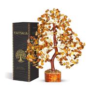 YATSKIA Arbre en cristal œil de tigre - Arbre de vie en pierre précieuse - Pierre œil de tigre - Cadeaux chakra - Décoration en cristal - Décoration Feng Shui - Cadeaux spirituels pour femme