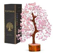 YATSKIA Arbre en Quartz Rose, décoration Feng Shui, Cristal de guérison, Arbre à Monnaie Feng Shui, décoration de Chambre en Cristal, 25,4 à 30,5 cm