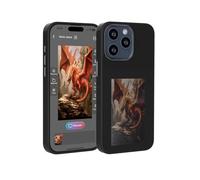 YATUO Coque à faire soi-même pour iPhone - Coque intelligente E Ink - Photo numérique - Étui de téléphone personnalisé - Portrait - Application intelligente - Écran de moulage d'encre (noir, pour