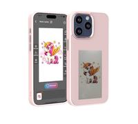 YATUO Coque à faire soi-même pour iPhone - Coque intelligente E Ink - Photo numérique - Étui de téléphone personnalisé - Portrait - Application intelligente - Écran de moulage d'encre (rose, pour