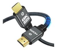 Yauhody 8K Cable HDMI 2.1, 1.5 Meters, Certifié 48Gbps Ultra High Speed Câble HDMI® 4K 240Hz 144Hz 120Hz, 8K 60Hz, eARC HDCP 2.2 & 2.3 Dynamic HDR, pour PS5, PC, TV, Monitor