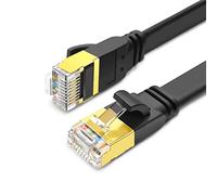 Yauhody Cat 8 Cable Ethernet 8M, Câble Internet Haut Débit 40Gbps 2000MHz Blindé LAN Câble Réseau Plat Cable RJ45 Cat8 pour PS5, Routeur, Modem, Switch, TV, PC (Noir)