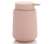 YAUKPH Distributeur de Savon Liquide en Plastique Rose Mat 325 ML - Style Minimaliste Moderne pour Salle de Bain et comptoir de Cuisine Rechargeable