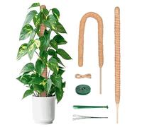YAUNGEL Tuteur Plante, 2 Pièces 120CM Support Plante Grimpante Tuteur Coco pour Plante Monstera Maison Jardin avec Twist 20 Meter pour Soutenir Les Plantes