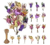 Yaunming Lot de 15 mini fleurs séchées naturelles éternelles, pour décoration de table, mariage, bibliothèque, maison et bricolage