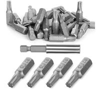 Yaunming Lot de 30 embouts Torx T25 - 1/4" - 25 mm de long - En acier S2 - Protection contre la corrosion - Avec embouts de 60 mm - Pour bricolage et réparation professionnelle