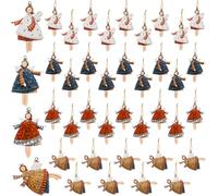 Yaunming Lot de 40 pendentifs en bois - Ange gardien - Cadeau - Little Angel - Décoration de sapin de Noël - Porte-bonheur - Nouvel An - Décoration d'arbre de Noël - Décoration festive