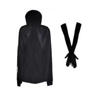 YAUOIPI 2 Pièces Ensemble de Costumes d'halloween,Cape Noire de 140 cm Gants Longs de 53 cm,Cloak of The Vampire Accessoire de Cosplay pour Enfant Adulte d'halloween Mascarade Carnaval Cosplay (Noir)