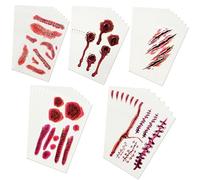 YAUOIPI 35 Feuilles Tatouages Temporaires Halloween Fausse Cicatrice Halloween, Halloween Zombie Scars Tatouages Autocollants Fausse Blessure Plaie Halloween, Halloween Make Up Cosplay Accessoires