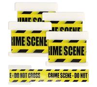 YAUOIPI 4 Pièces Halloween Ruban barricade scène de Crime, Banderole, Rubalise D'avertissement de Sécurité, Ruban de Marquage Non Adhésifs (Noir et Jaune)