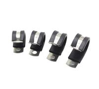 YAVCBOPM 2 pièces/lot 6MM-55MM 304 acier inoxydable doublé de caoutchouc P Clips câble de montage tuyau collier de serrage Mikalor(34MM 2PCS)