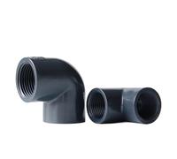 YAVCBOPM Raccord coudé à 90° en PVC gris foncé, filetage femelle double 1/2", 3/4", 1", 1-1/4", 1-1/2", 2", 20/25/32/40/50/63 mm(32mm)