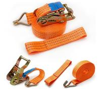 Yavinane Sangle d'arrimage pour transport de voiture, 6 m, 35 mm, 2000 daN, sangle à cliquet avec crochet pour fixation de véhicule sur remorque, voiture, camionnette