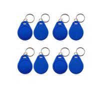 YAVIS (10pcs) RFID 13.56 MHz Badges Chips de Porte-clés Proximité IC Carte Lecteur RFID Transpondeur Mif 1K Token NFC Tag Seulement lu Key fobs pour Système d'Entrée de Sécurité, Bleu