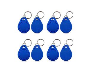 YAVIS Lot de 100 puces RFID à proximité 13,56 MHz avec transpondeur NFC Token Tags MF 1k Clé à Puce Porte-clés Contrôle d'accès Keyfob Key Card - Bleu