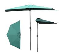 YAVYAV Demi-Parasol 270cm pour Terrasse Exterieur, Parasol Mural Gain de Place avec Manivelle Facile, Protection UV50+ Anti-Aube Imperméable pour Balcon Jardin Plage Camping(Dark green)