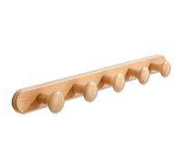 YAVYAV Patères Murales En Hêtre Avec 3/4/5/6/7/8 Crochets Robustes | Porte Manteau Mural Décoratif Pour Entrée, Salle De Bain Ou Chambre, Pour Manteaux(Natural,50cm/19.6in)