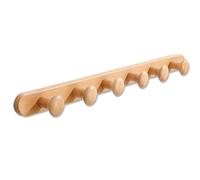 YAVYAV Patères Murales En Hêtre Avec 3/4/5/6/7/8 Crochets Robustes | Porte Manteau Mural Décoratif Pour Entrée, Salle De Bain Ou Chambre, Pour Manteaux(Natural,60cm/23.6in)
