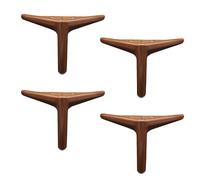 YAVYAV Pieds De Meuble Métal Noyer Lot De 4, Pieds Triangle Remplacement pour Canapé Table Chaise Buffet, Style Industriel Rustique Robuste, Renovation DIY, Haute Résistance(15cm/5.9in)