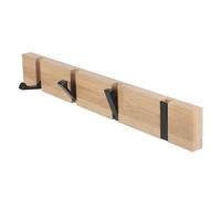 YAVYAV Porte-manteau Mural Pliable 3/4/5/6 Crochets | Patères Murales En Bois Peu Encombrantes | Crochets Muraux Pour Entrée, Salle De Bain, Chambre Et Bureau(Natural,50CM/19.6IN)