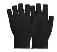 Yawdil 1 paire de gants anti-UV, gants de manucure minces noirs, gants de lumière de protection anti-UV sans doigts, pour lampe à ongles Gel