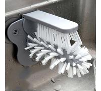 Yawdil Brosse en Verre fixée au Mur de Joint, Brosse de Nettoyage de Bouteille d'eau avec la Double Brosse dégrossie de Poil, décapant de Tasse de Bouteille en Verre pour l'évier de Cuisine de Barre