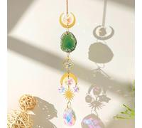 Yawdil Chimes éclairage Pendentif, Naturel coloré Agate pièce Sun Catcher Pendentif, Cristal Brut Pierre Agate pièce Vent Chambre décoration