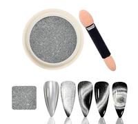 Yawdil DIY Design Cat Magnétique Poudre À Ongles, Aurores Holographique Irisé Magnétique Poudre À Ongles, Glitter Pigment Poussière pour Nail Art Manucure