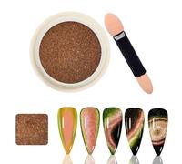Yawdil DIY Design Cat Magnétique Poudre À Ongles, Aurores Holographique Irisé Magnétique Poudre À Ongles, Glitter Pigment Poussière pour Nail Art Manucure