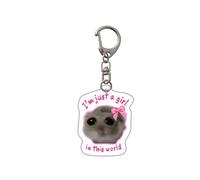 Yawdil Porte-clés avec inscription « I'm Just A Girl Sad Hamster » - Porte-clés amusant - Accessoire de sac, D, D