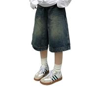 Yawdil Y2K Vintage Baggy Jean Shorts Femmes Lavé Large Jambe Capri Pantalon Casual Baril Jeans Denim Shorts Mens Surdimensionné Jorts