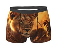 YaWea African Animals2 Lot de 1 caleçon boxer respirant et doux avec braguette pour homme Imprimé animaux, noir, X-Large
