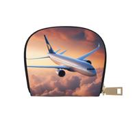 YaWea Beau porte-monnaie en cuir imprimé avion ciel petit sac à main porte-carte de crédit, porte-cartes, portefeuille organisateur de cartes, blanc, One Size