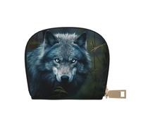 YaWea Blue Eyes Wolf3 Petit sac à main en cuir avec porte-cartes de crédit, blanc, One Size